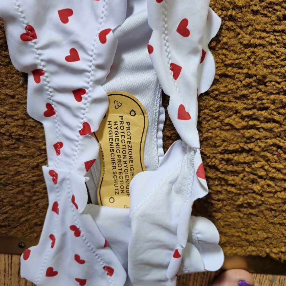 White Bikini With Red Heart Pattern - image 5